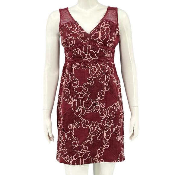 Moulinette Soeurs Dresses & Skirts - Moulinette Soeurs Anthropologie Dress Womens 6P Burgundy Ariana Lace Cocktail